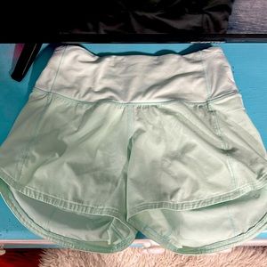 Aqua Lululemon athletic shorts